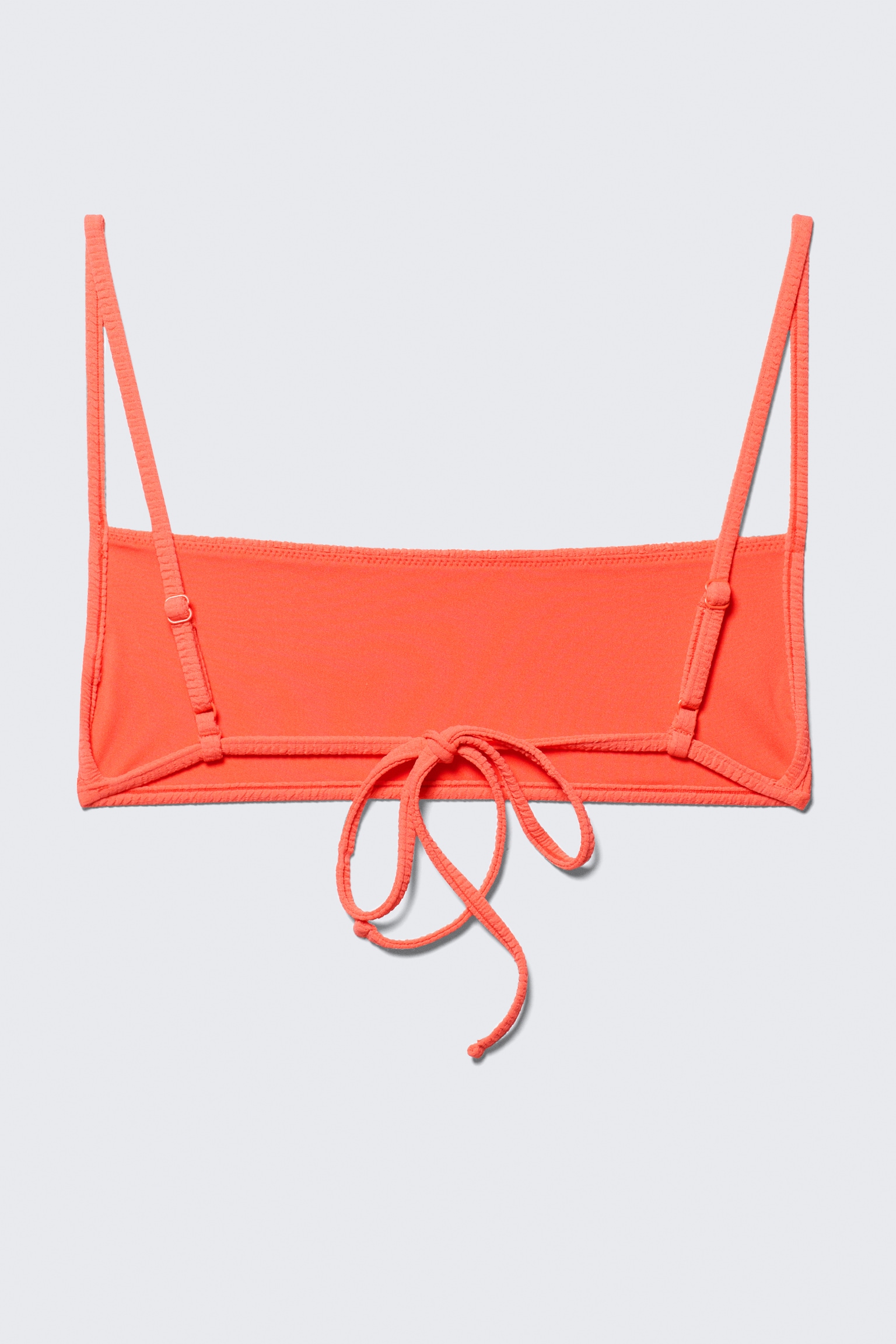 Structured Square Neck Bikini Top - Bright Red - 2