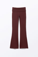 Dark Red - Low Waist Flared Pyjama Trousers - 0