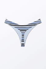 Randig Blå - V-formade bikinitrosor med string - 4