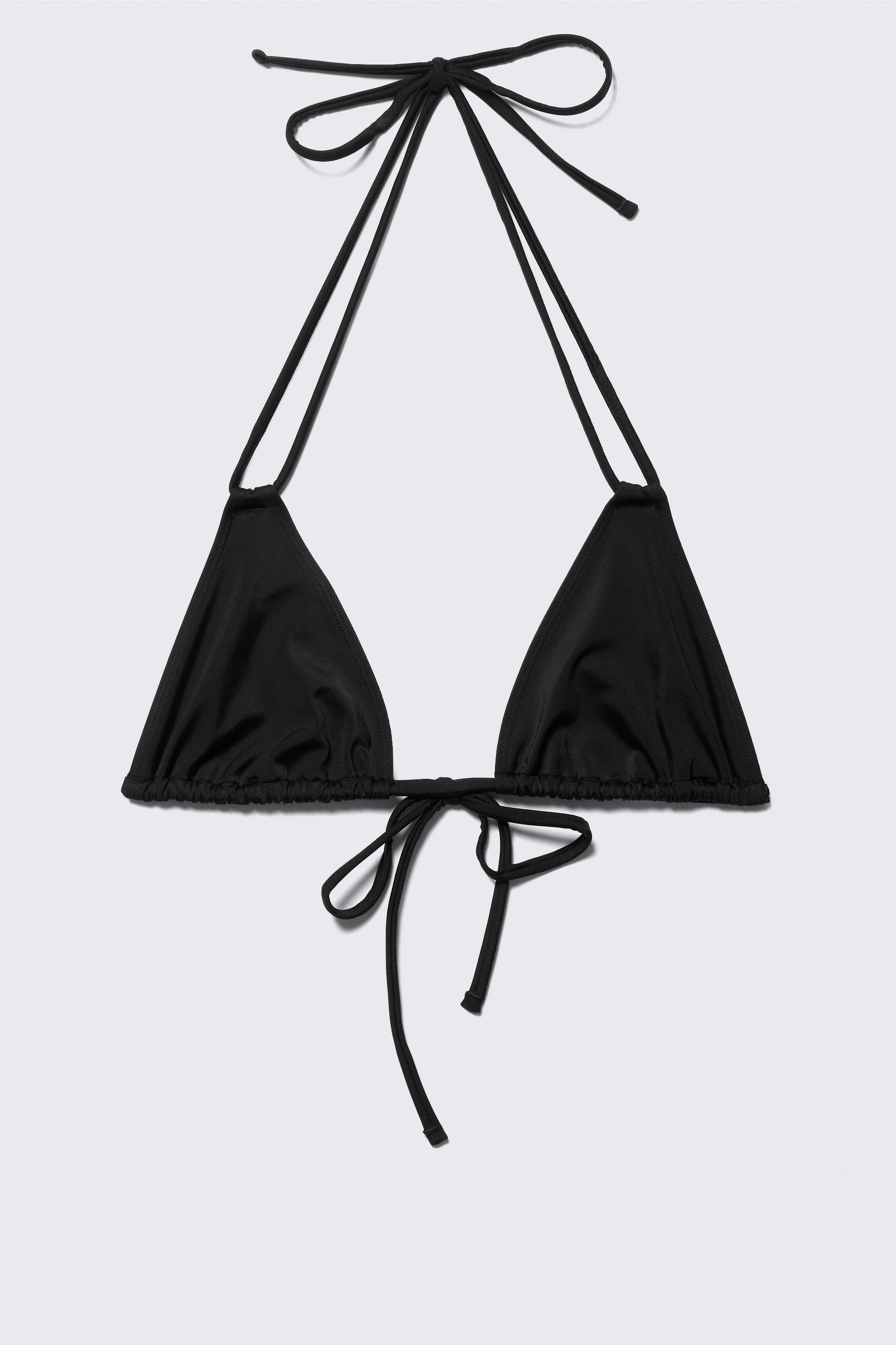 Black - Triangle Halter Bikini Top - 3