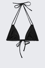 Black - Triangle Halter Bikini Top - 3