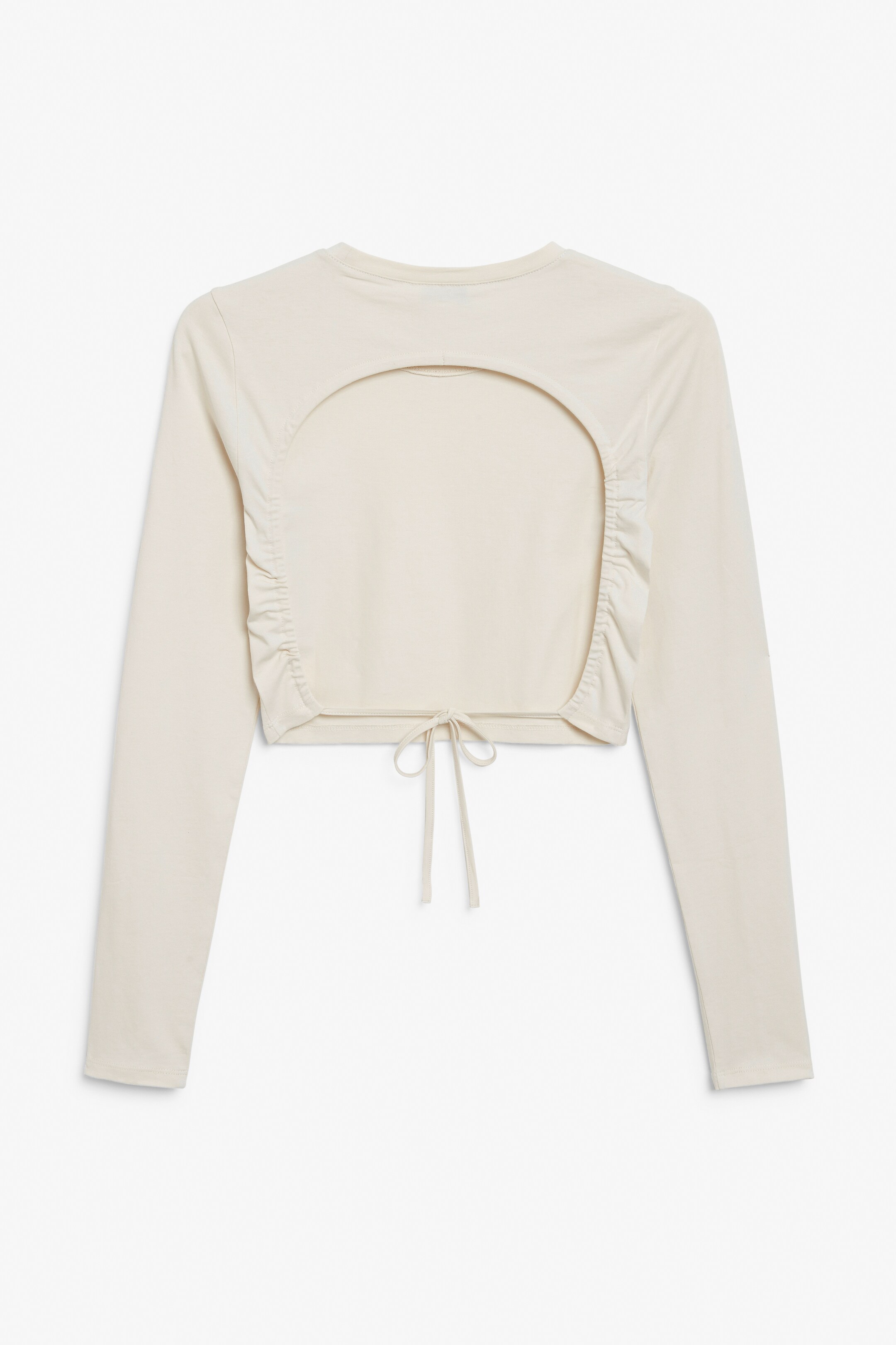 Grösseres Bild ansehen: Long sleeve crop top with cut out back - Offwhite - DAMEN | H&M CH 1
