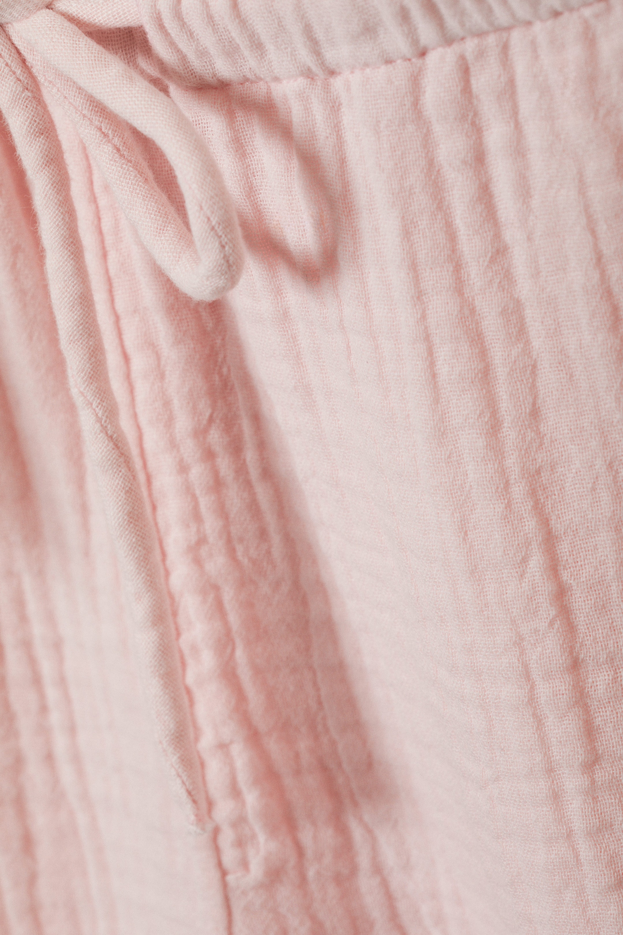 Light Pink - Loose Pull-on Cotton Trousers - 1