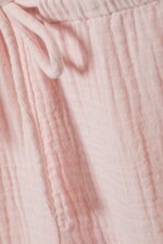 Light Pink - Loose Pull-on Cotton Trousers - 1