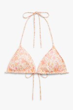 Mikro-Retro-Blumenmuster - Triangel-Bikinioberteil - 0