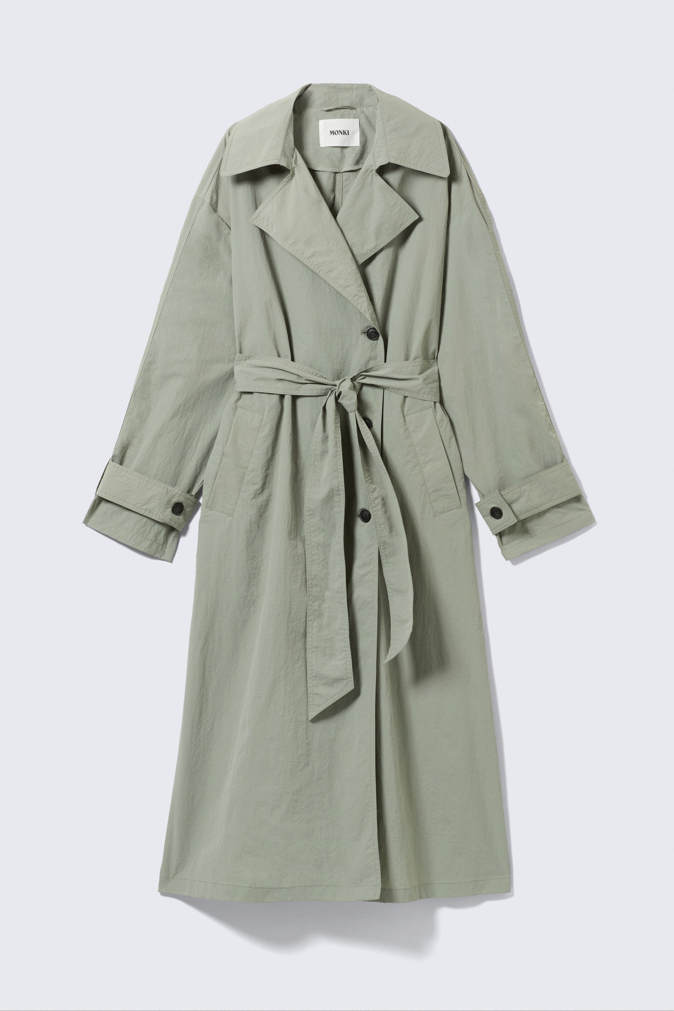 Ingrandisci l'immagine: Oversized Belted Nylon Trench Coat - Khaki Green - DONNA | H&M CH 5