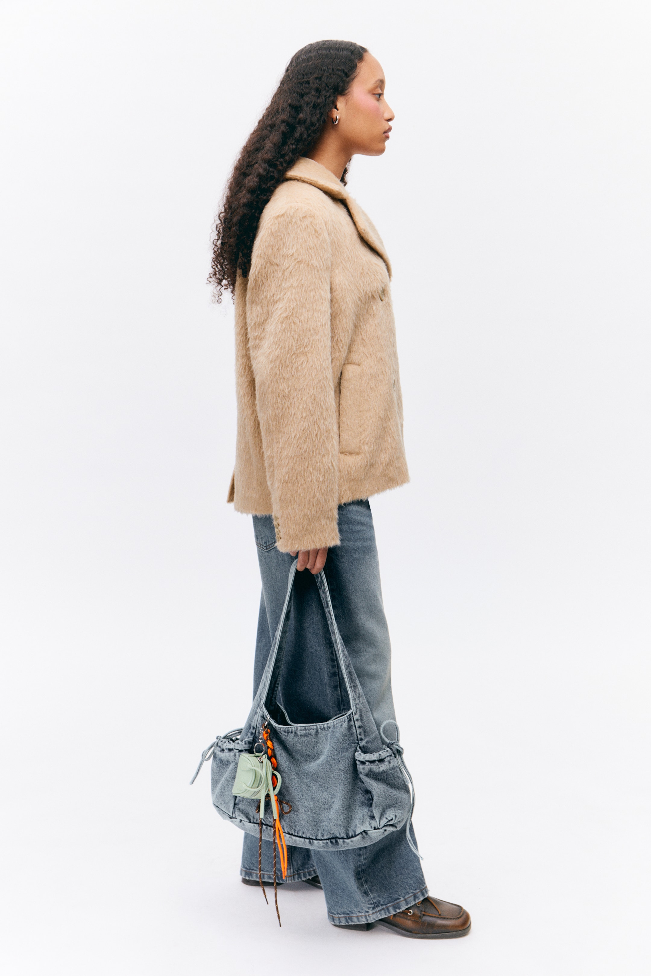 Agrandir l'image: Veste croisée décontractée en maille poilue - Beige - FEMME | H&M CH 3