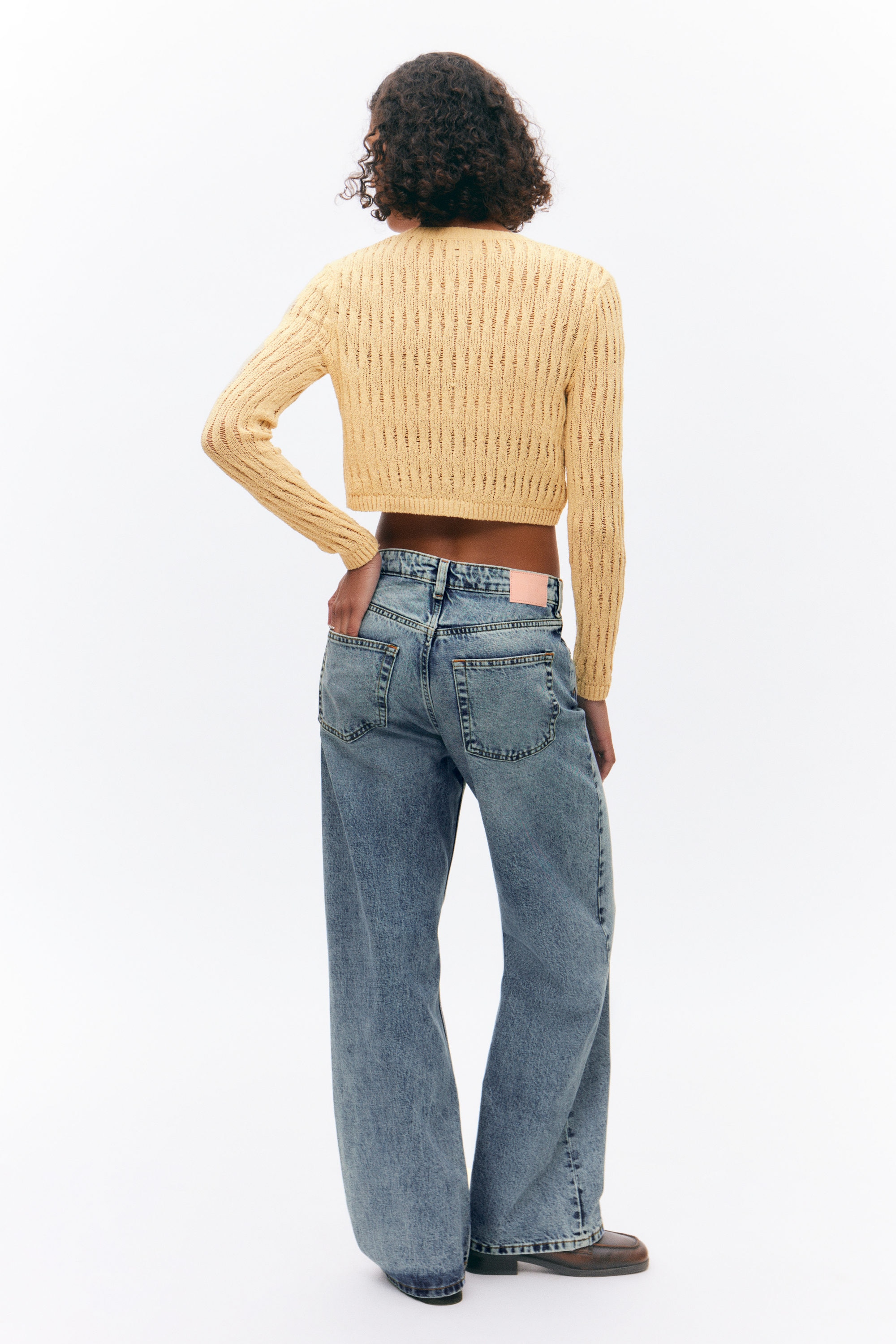 Beige - Fitted Long-Sleeved Knitted Cardigan - 2