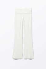 White - Low Waist Flared Pyjama Trousers - 0