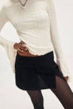 Black Glitter - Mini Pull-on Skirt - 1