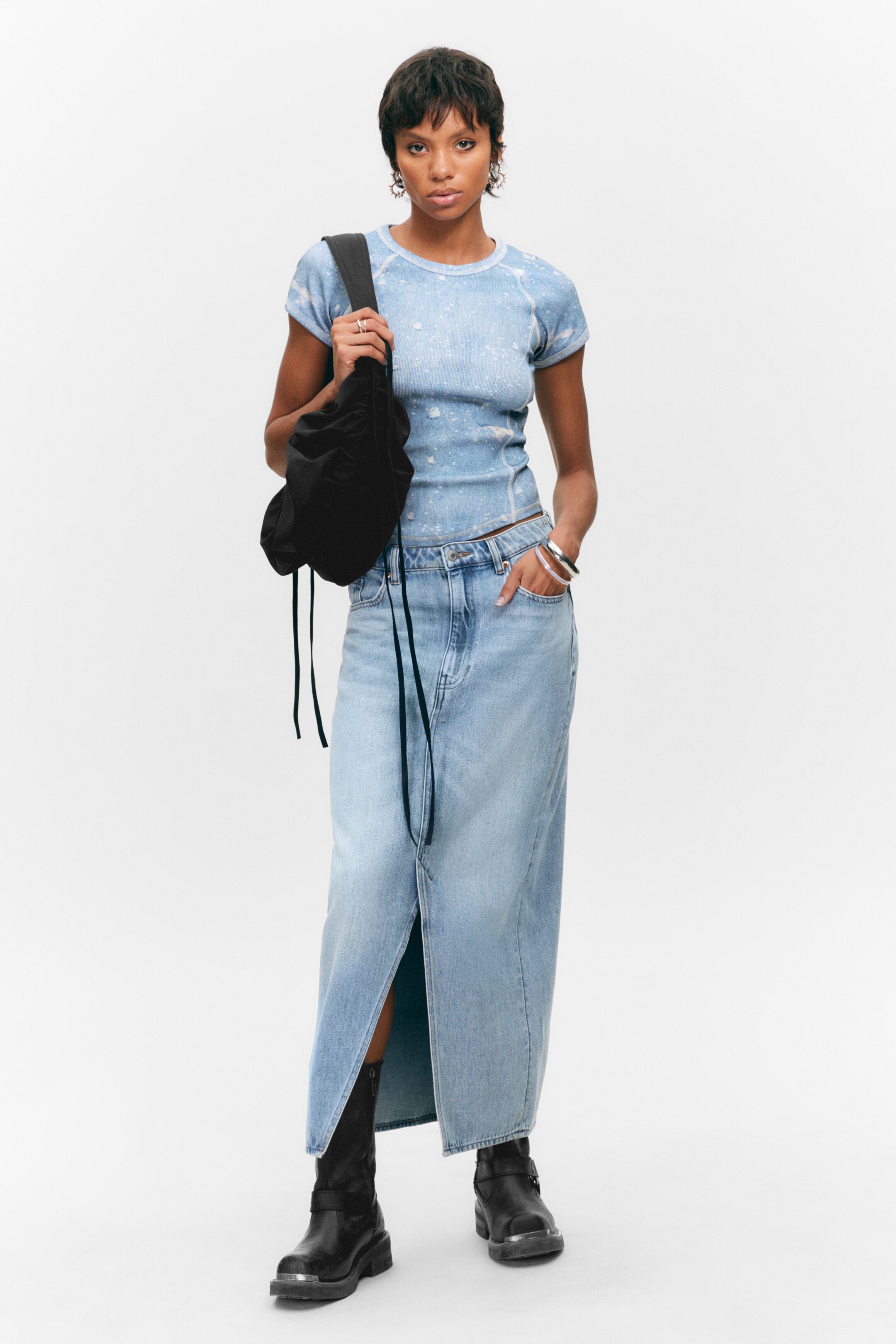 Agrandir l'image: Jupe midi en denim - Fresh Blue - bleu clair - FEMME | H&M CH 2