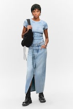 Fresh Blue - Light Blue - Midi denim skirt - 0