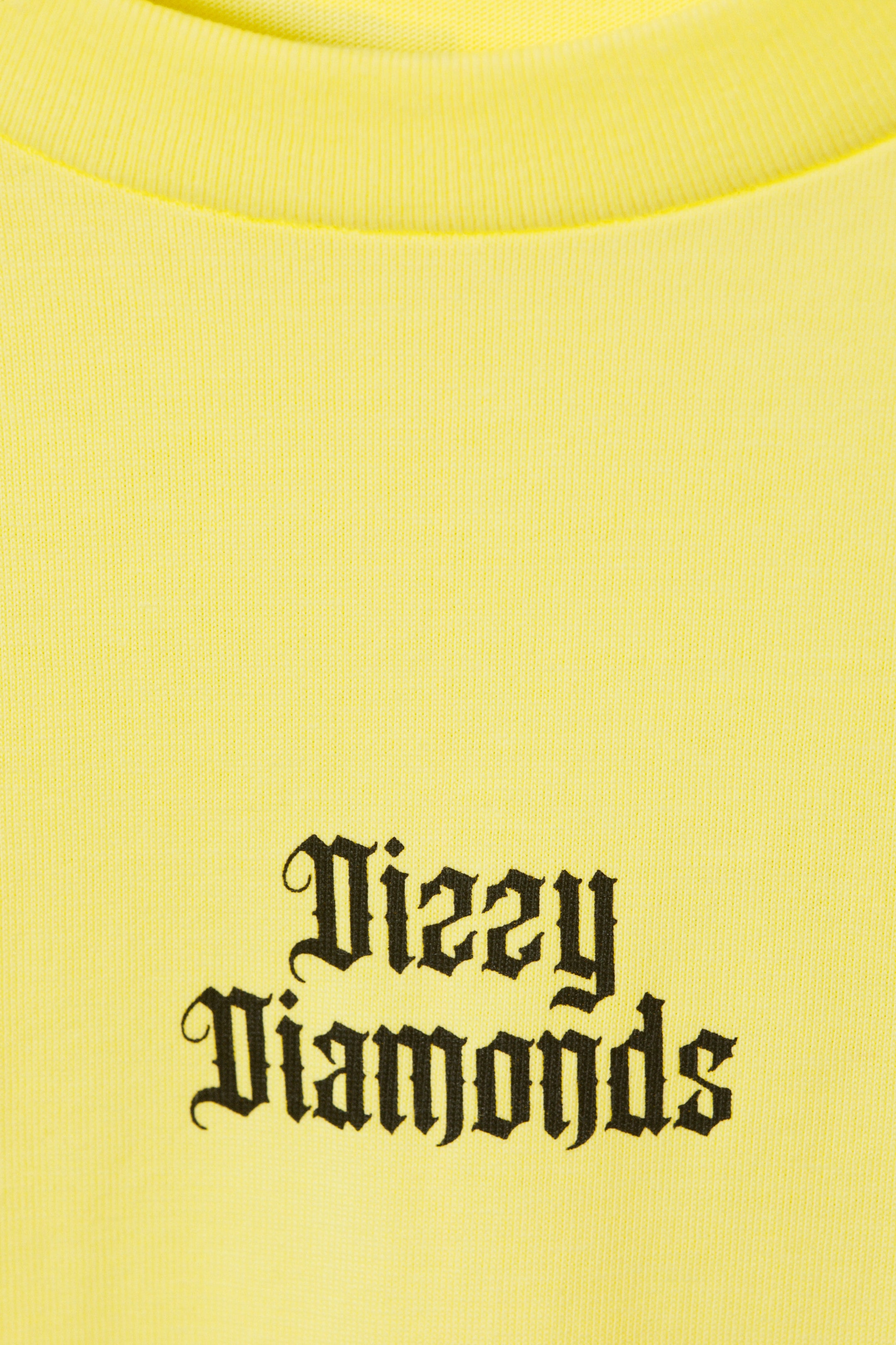 Light Yellow - Dizzy Diamonds - Boxy Fit Printed T-Shirt - 5