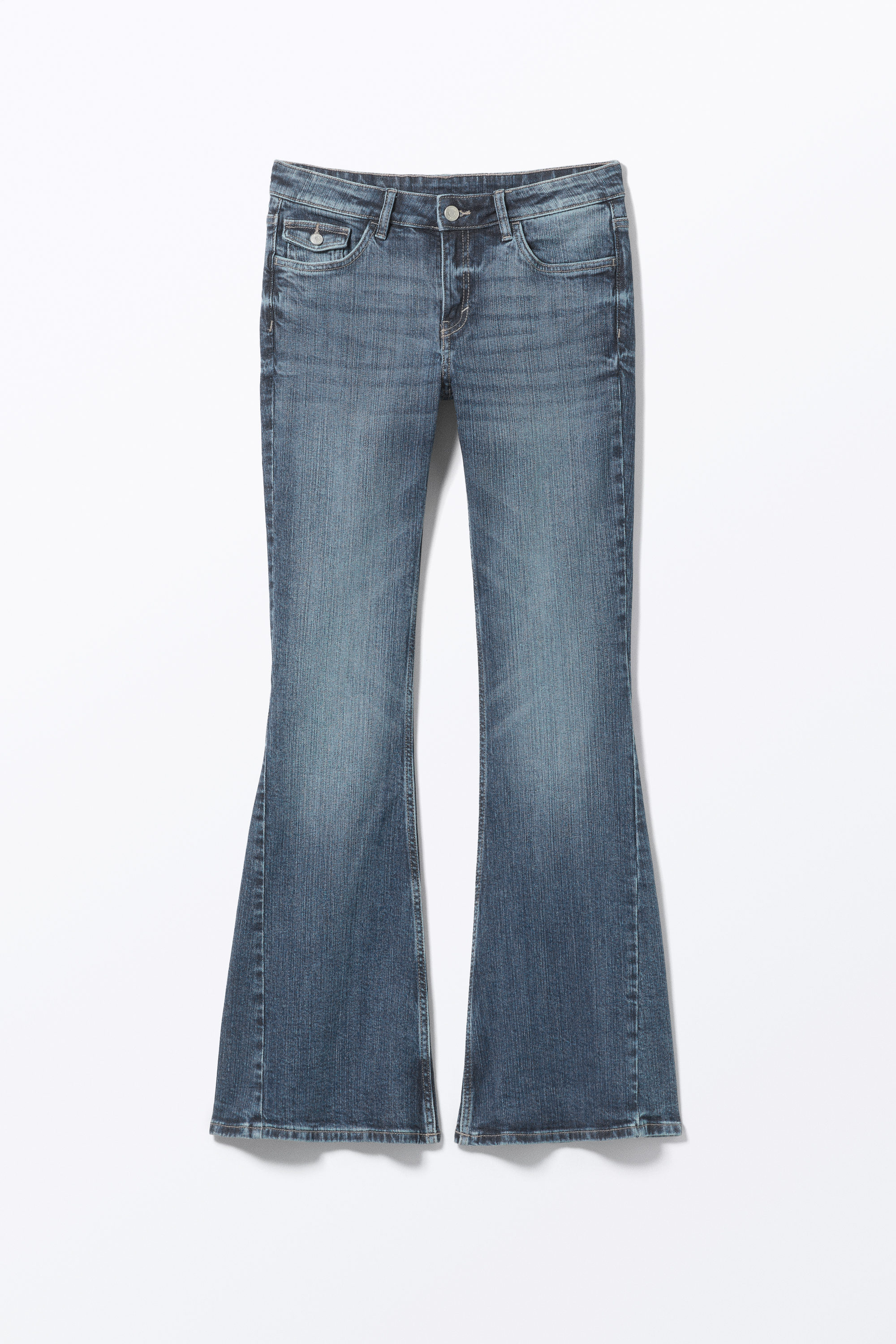 Sunset Blue - Mellanblå - Cheri utsvängda jeans med låg midja - 5