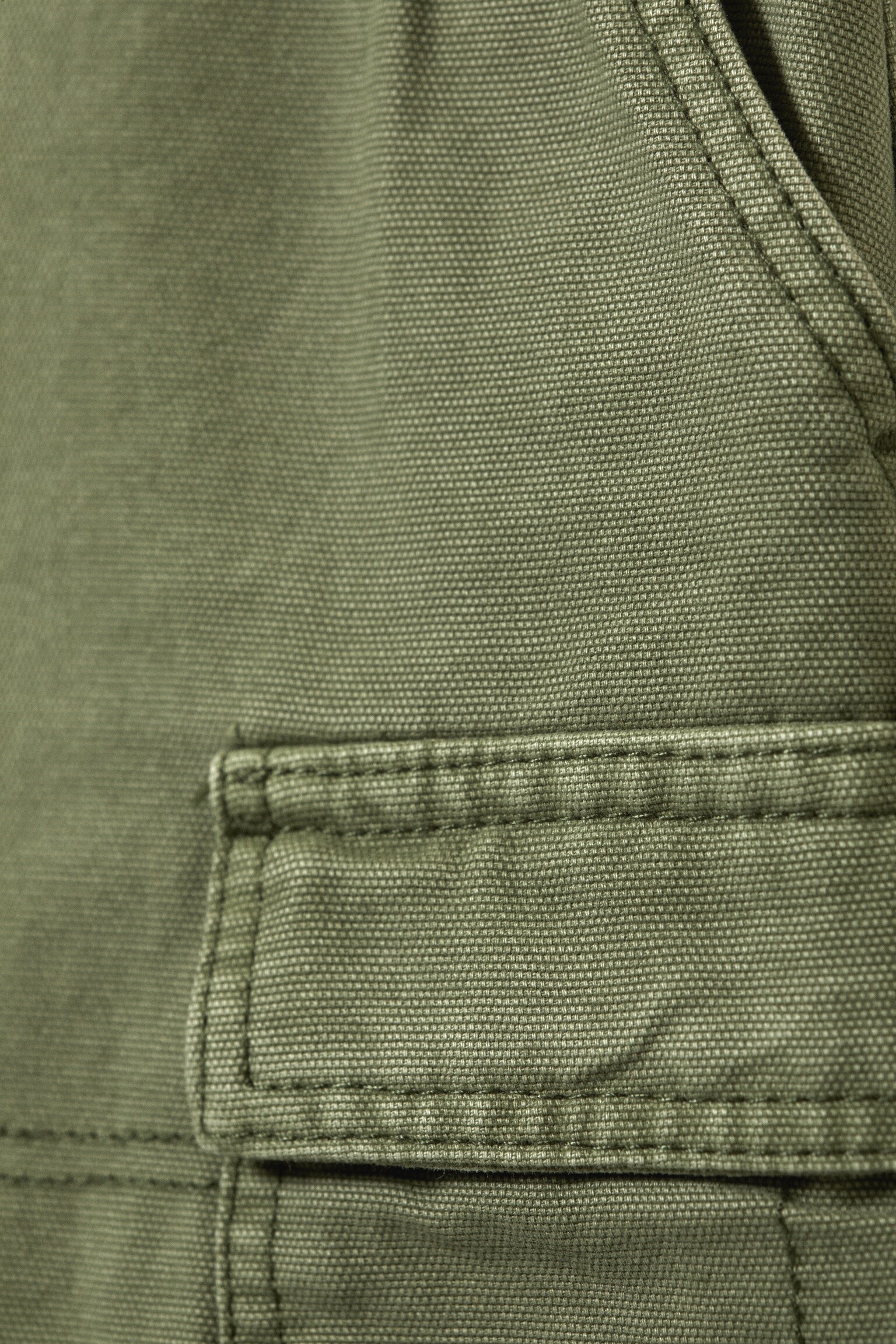Mini Cotton Cargo Skirt - Khaki Green/Off-white - 3