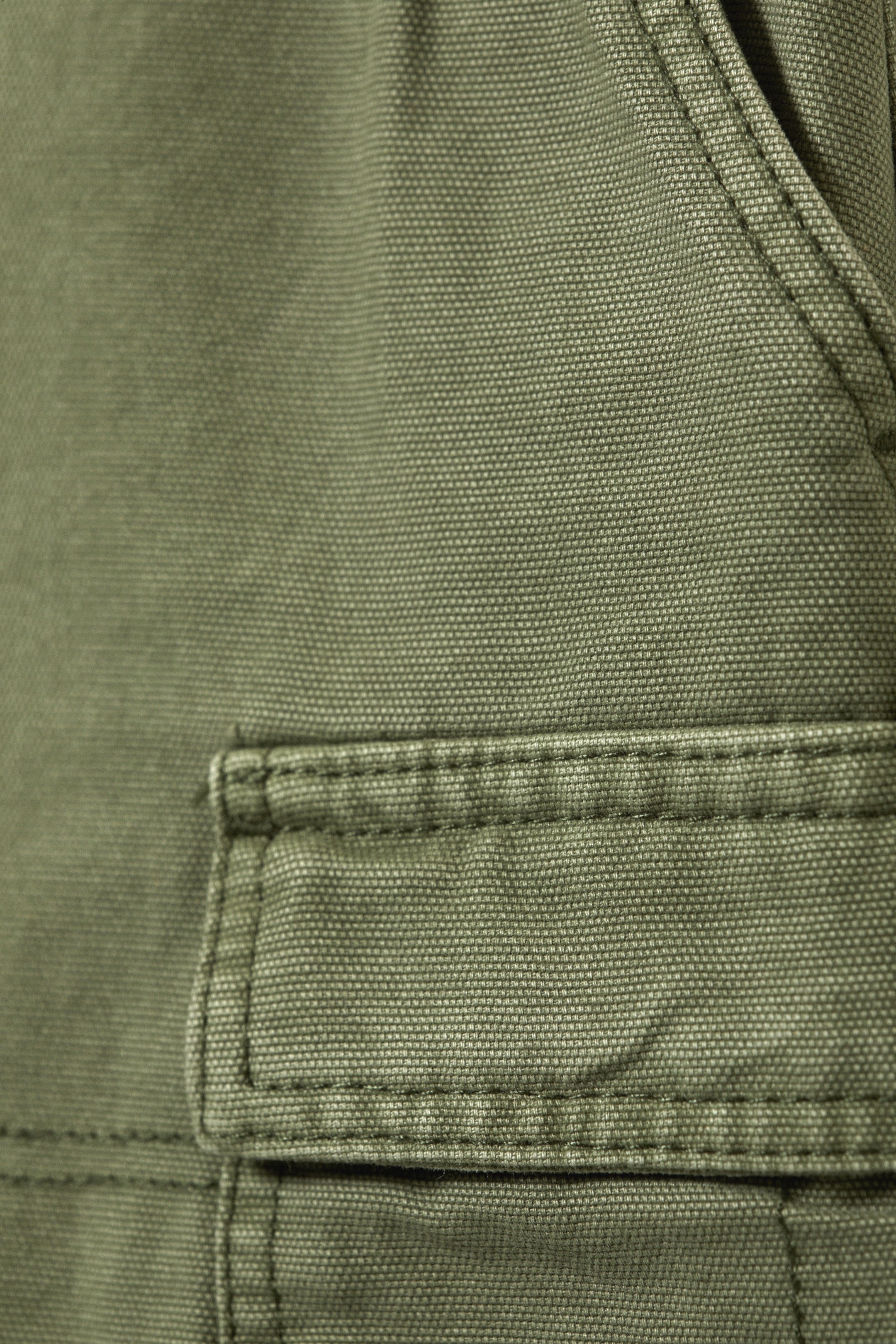 Khaki Green - Mini Cotton Cargo Skirt - 4