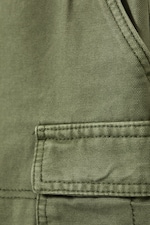 Khaki Green - Mini Cotton Cargo Skirt - 1