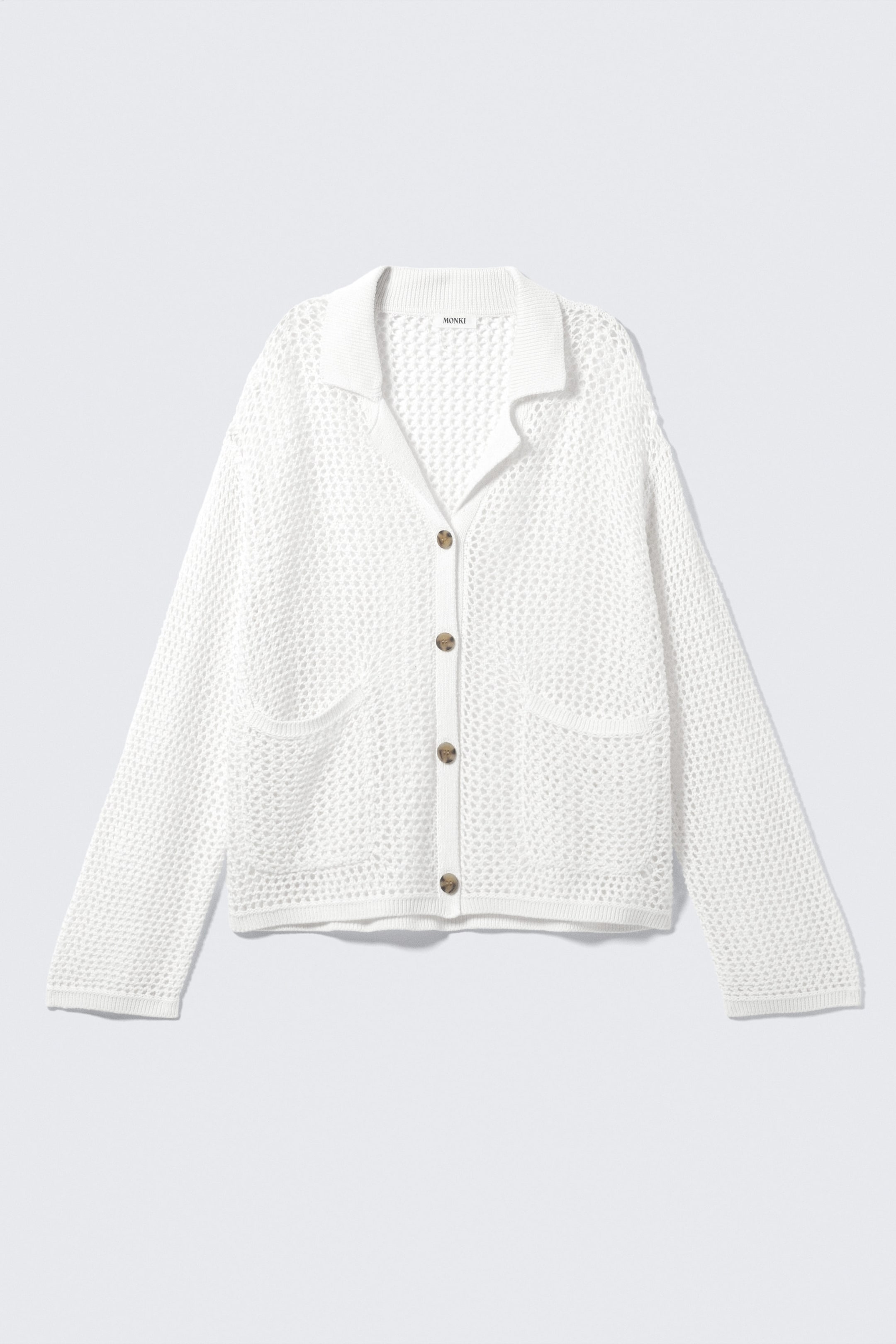 Crèmevit - Öppen-stickad cardigan - 5