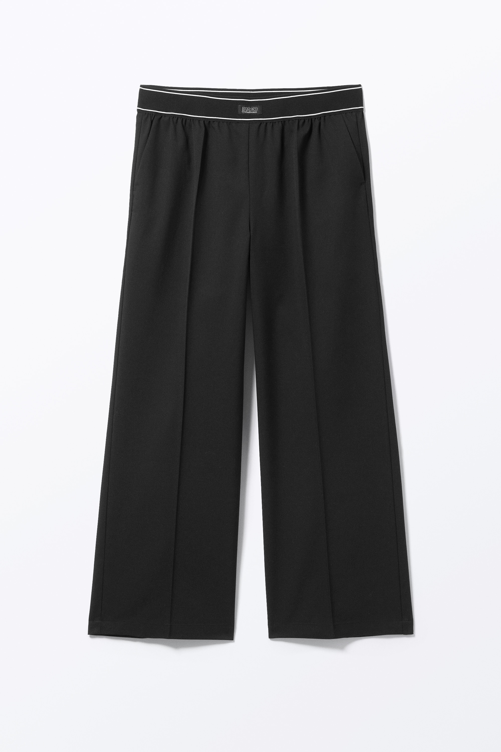 Loose Elastic Suiting Trousers - Black/Dark Grey/Checked Dark Blue