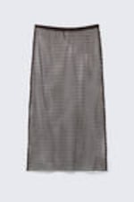 Dark Brown - Mesh Midi Skirt - 3