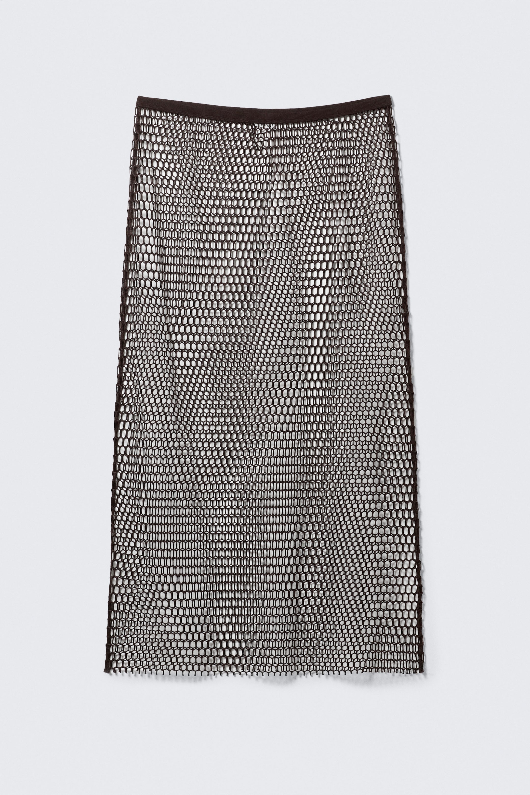 Brun foncé - Jupe midi en mesh - 3