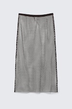 Brun foncé - Jupe midi en mesh - 3