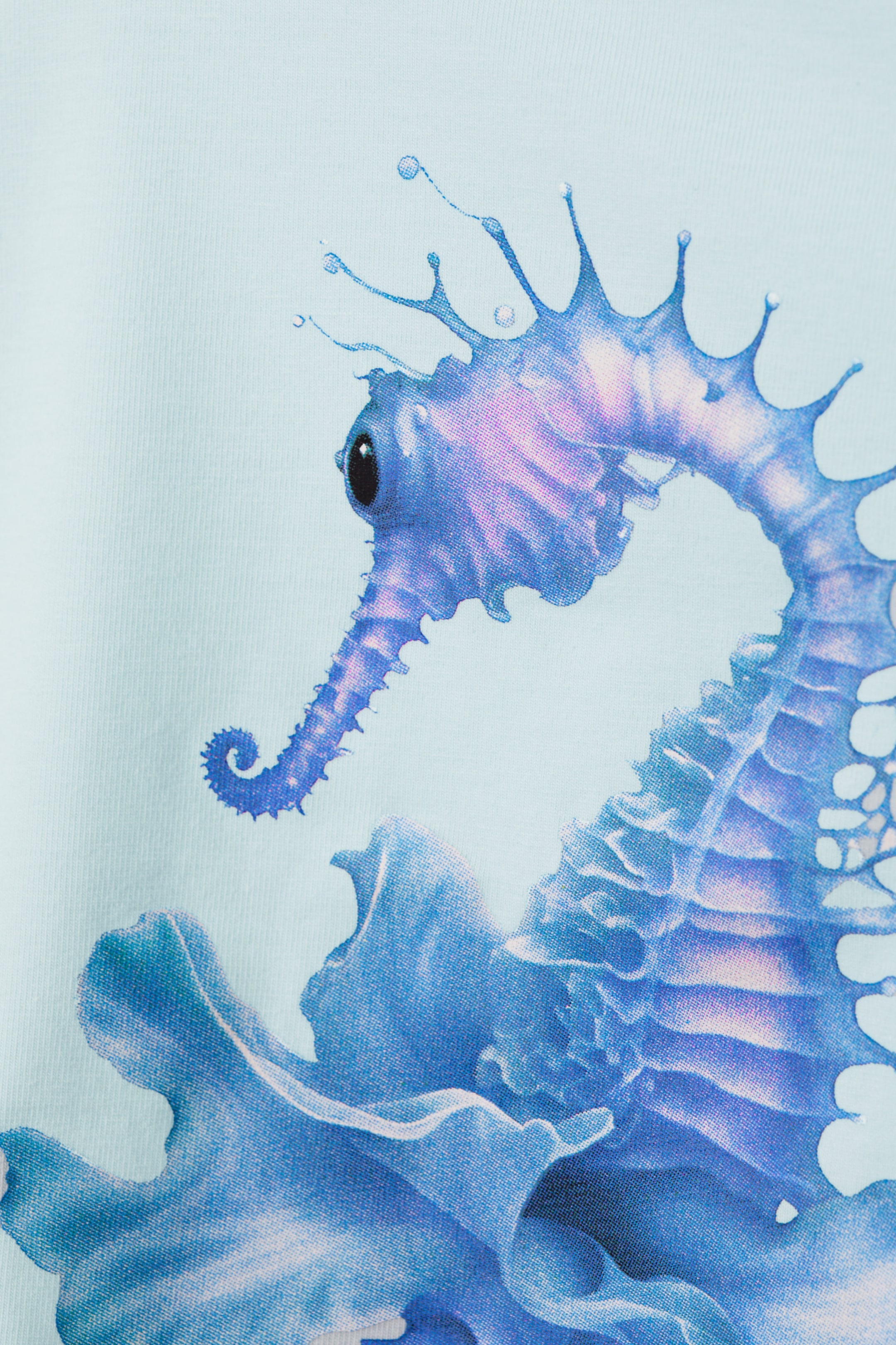 Light Blue Seahorse - Cropped t-shirt - 1
