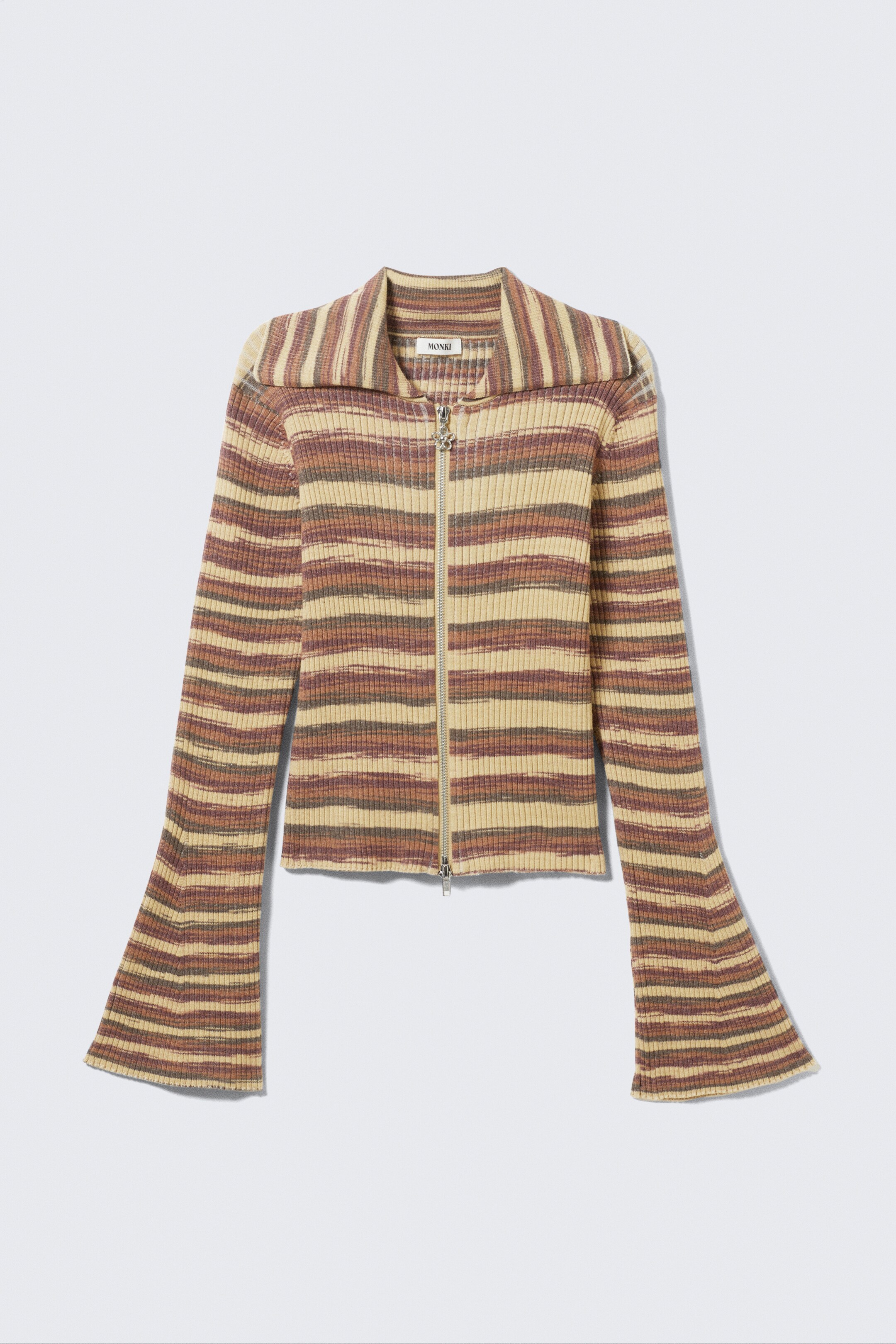 Größeres Bild ansehen: Cardigan aus Rippstrick mit ausgestellten Ärmeln - Braune Streifen - Ladies | H&M DE 4