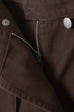 Dunkelbraun - Asymmetrischer Wickelskort aus Baumwoll-Twill - 6