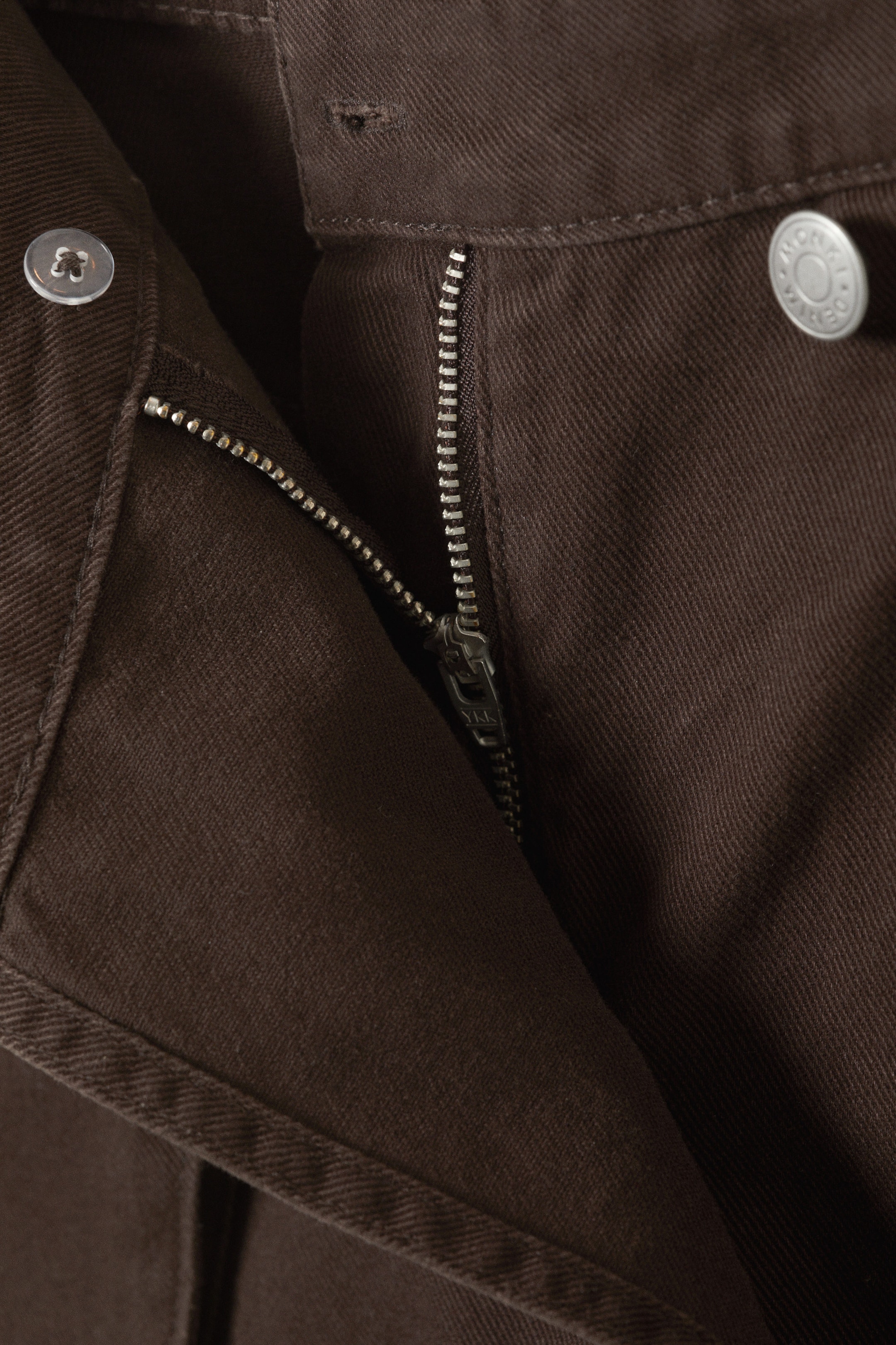 Dark Brown - Asymmetric Cotton Twill Wrap Skort - 6