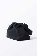 Dark Blue - Large Rectangular Drawstring Shoulder Bag - 2