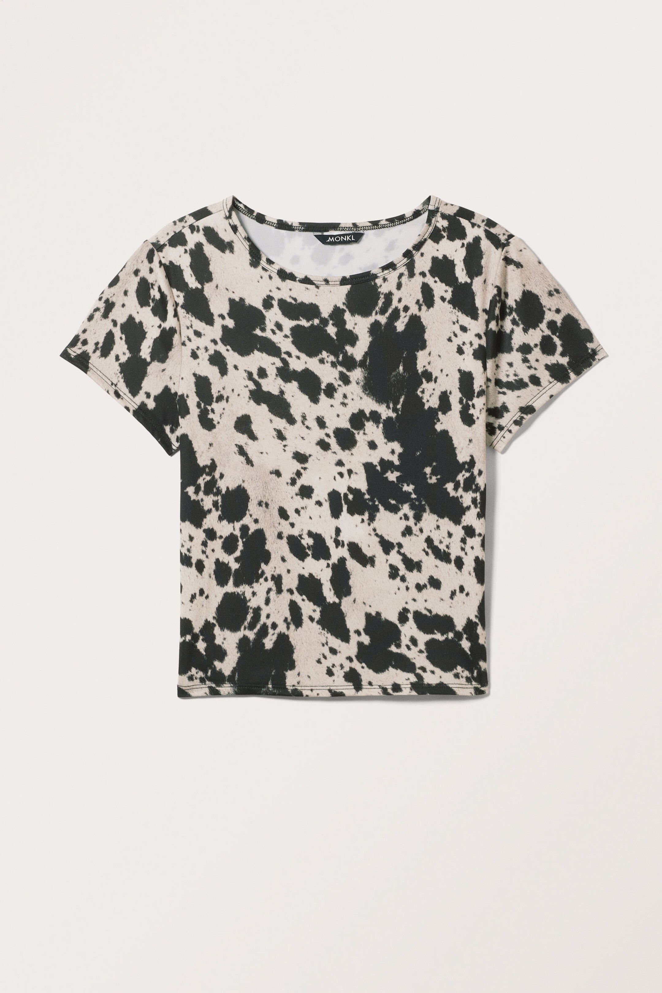 Dusty White - Cow Print - Cropped t-shirt - 3
