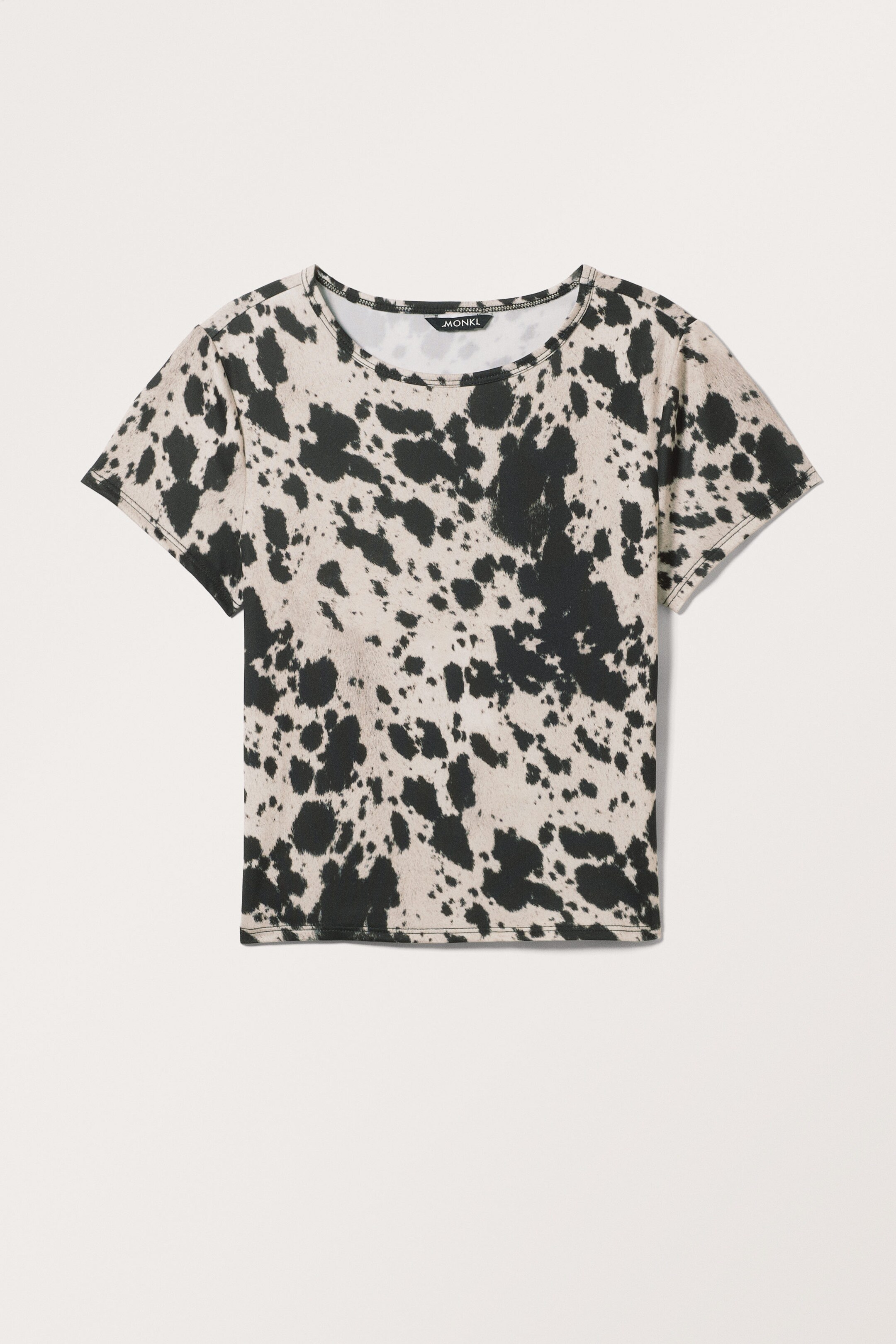 Dusty White - Cow Print - Cropped t-shirt - 0