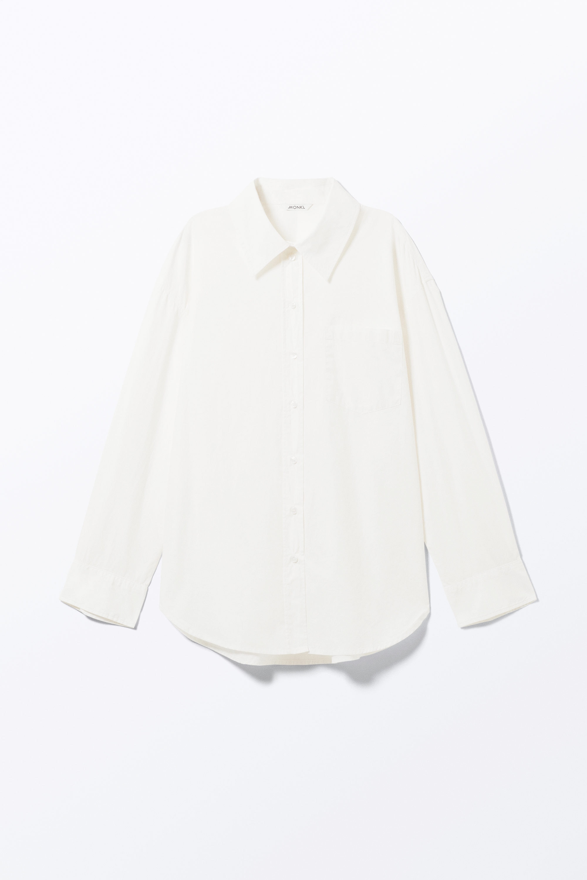 White - Long-Sleeved Oversized Poplin Shirt - 3