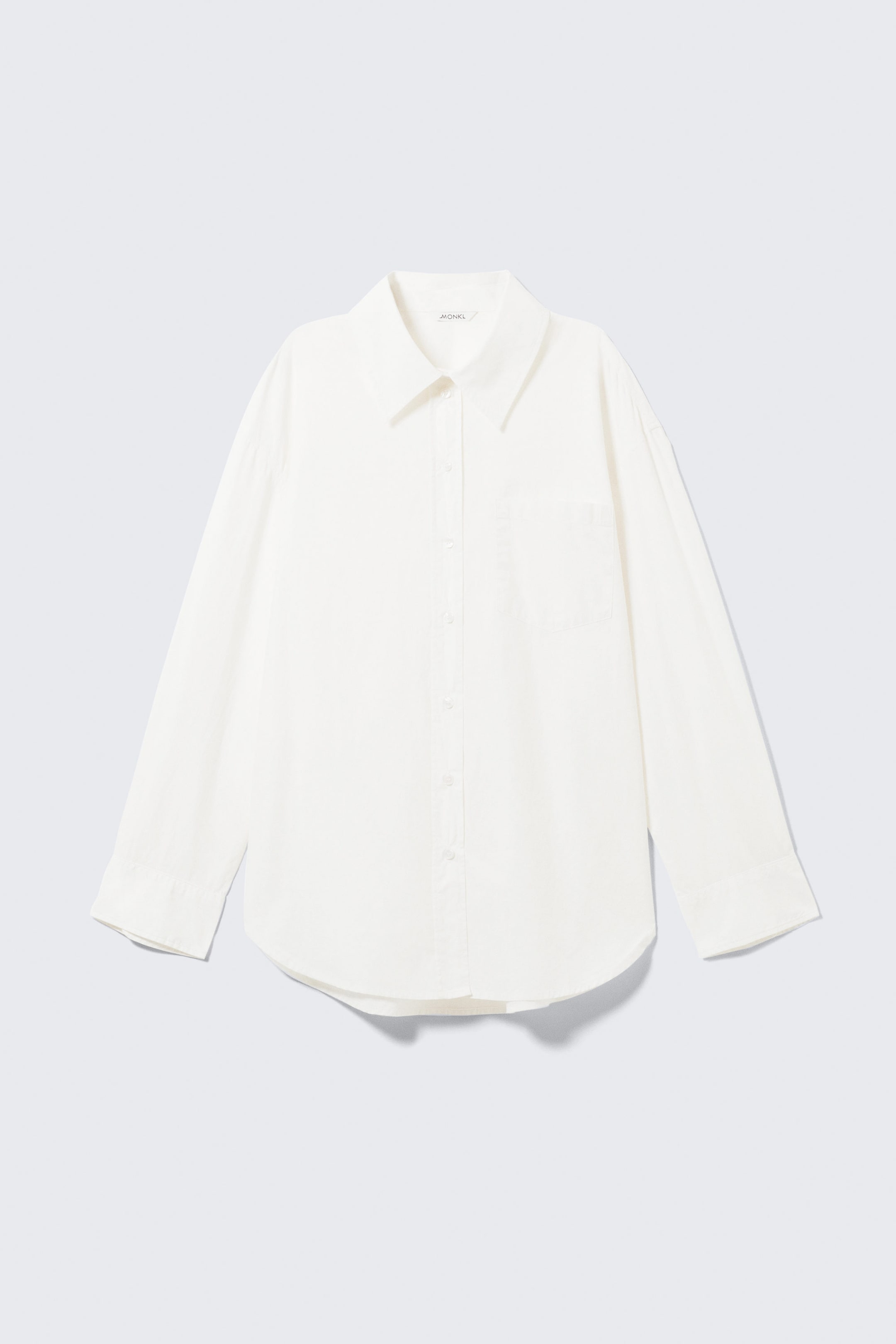 White - Long-Sleeved Oversized Poplin Shirt - 3