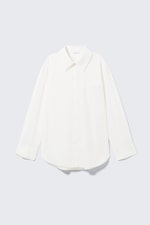 White - Long-Sleeved Oversized Poplin Shirt - 3