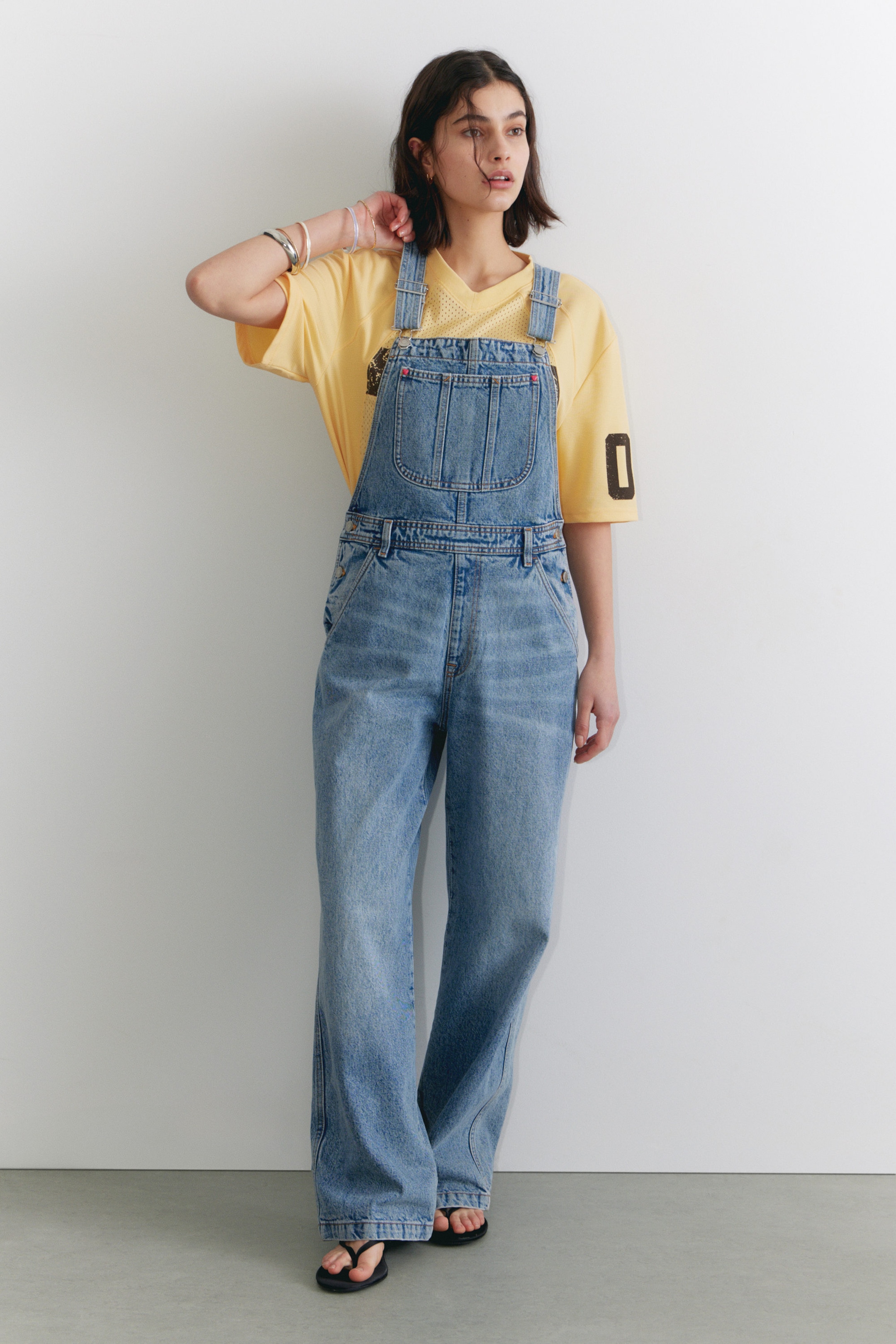 Fresh Blue - Medium Blue - Classic Cotton Denim Dungarees - 1