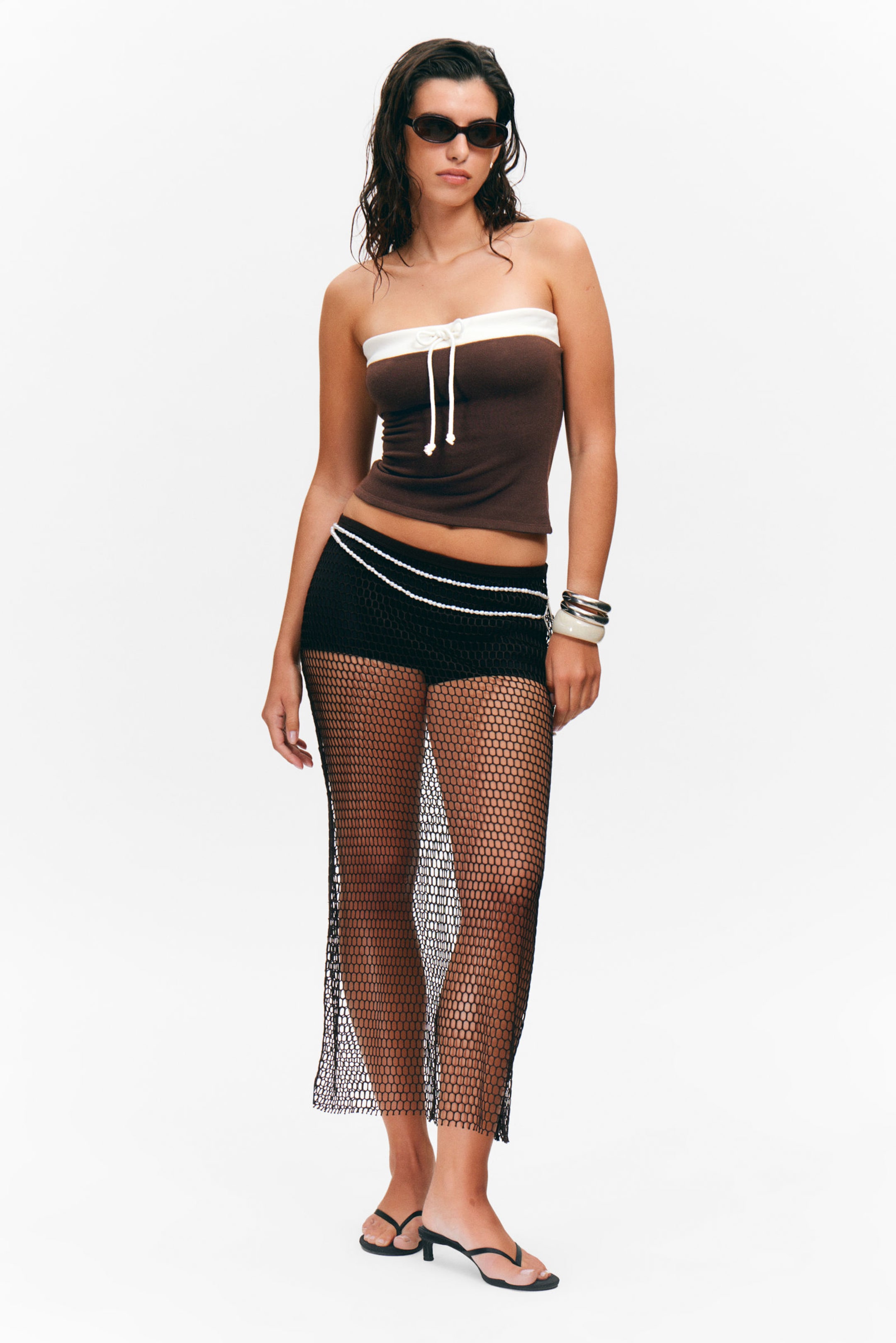 #423935 - Mesh Midi Skirt - 1