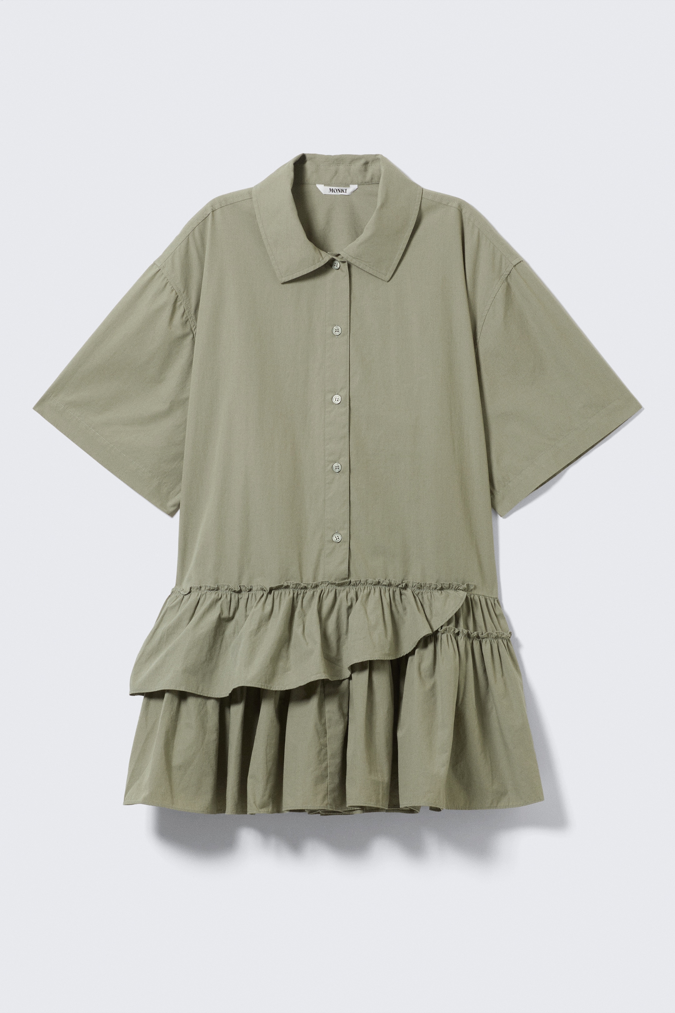Visualizza immagine più grande: Mini chemisier oversize con volant - Verde kaki - DONNA | H&M IT 5
