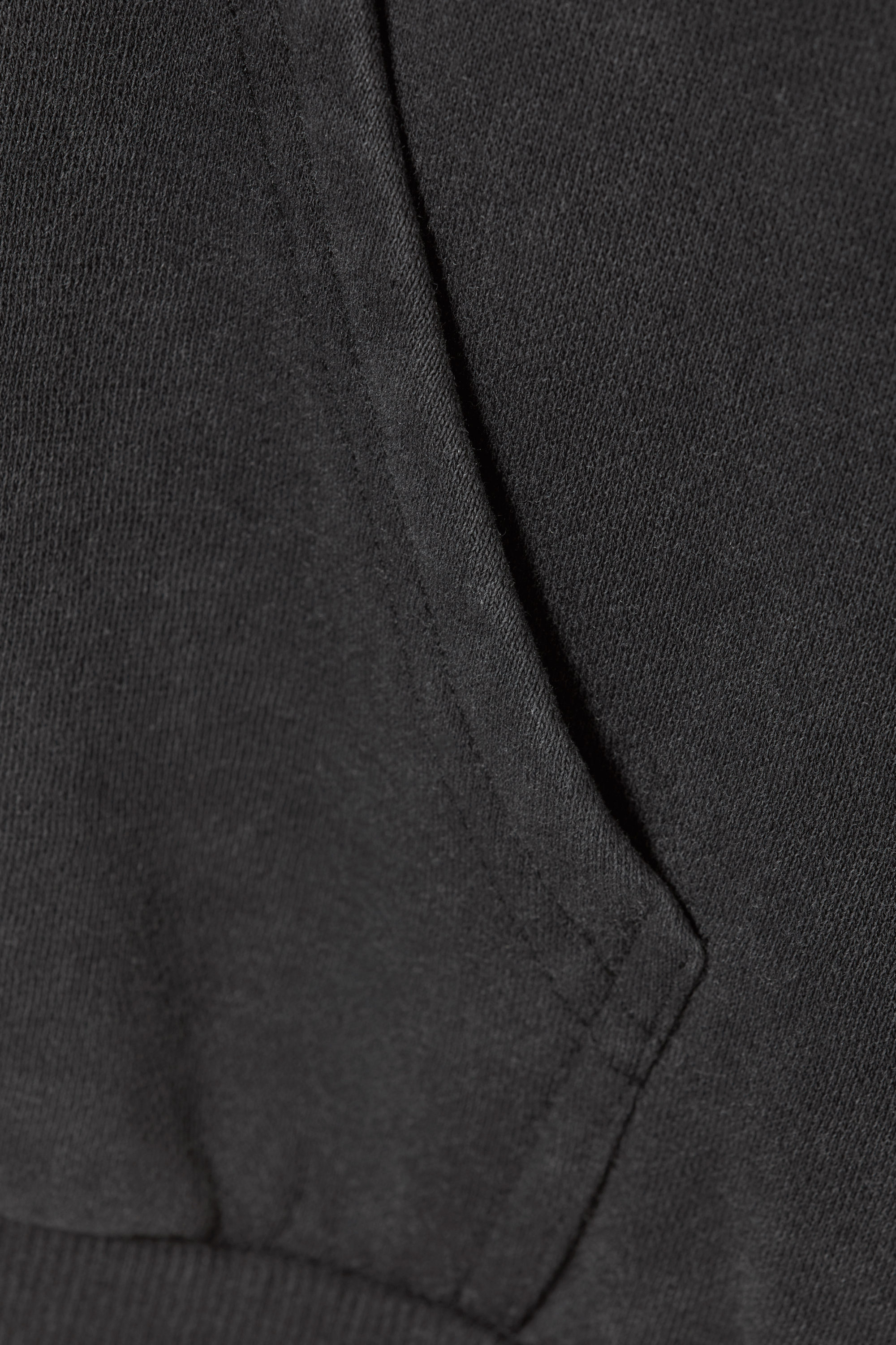 Black - Cropped Zip Hoodie - 4