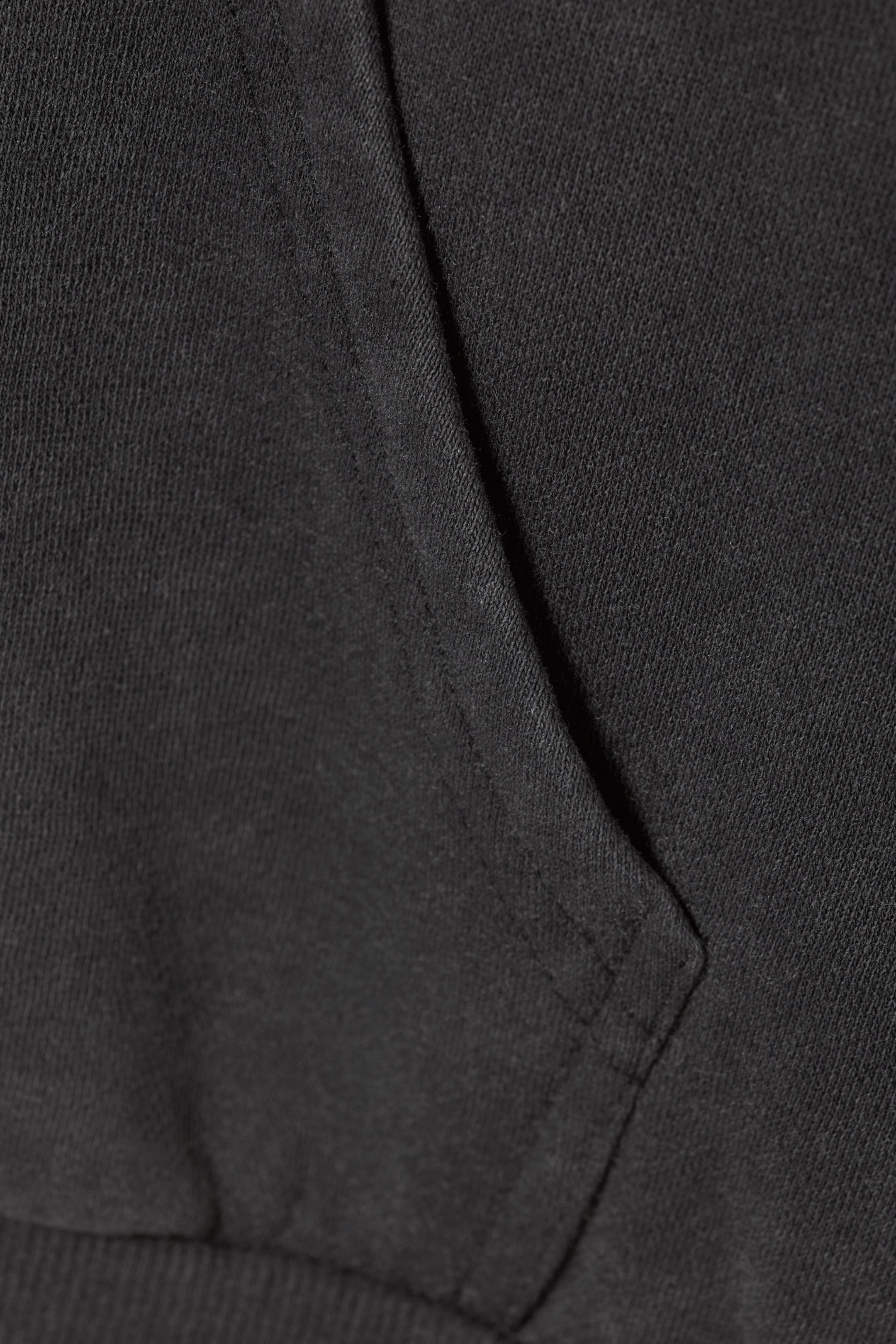 Black - Cropped Zip Hoodie - 1