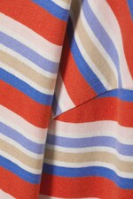 Bright Orange - Multi-stripe - Boxy Sleeve T-Shirt - 1