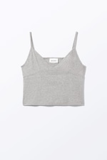 Grey Melange - Soft Strap Top - 0