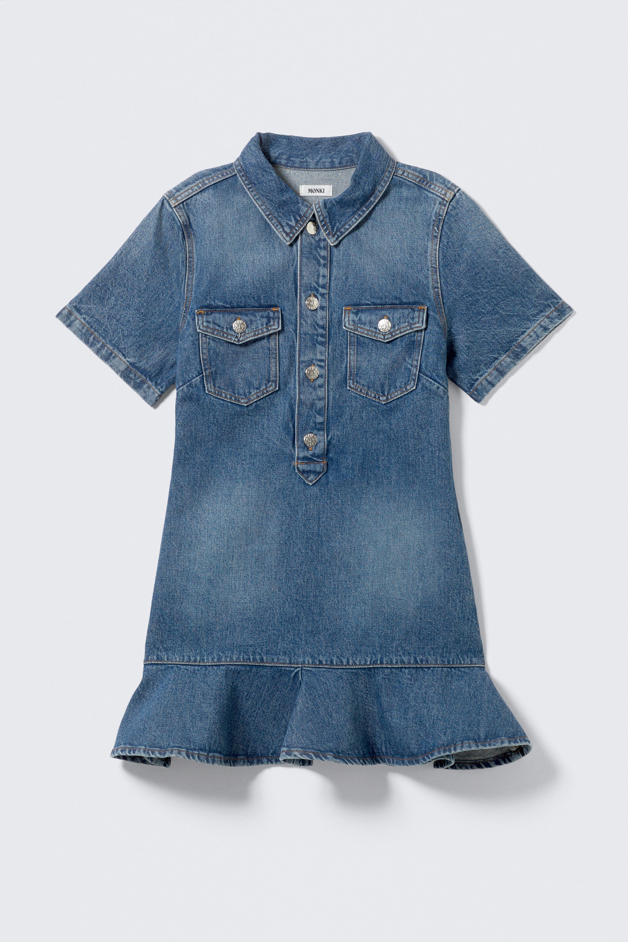 Sunset Blue - Dark Blue - Denim Tunic Mini Dress - 4