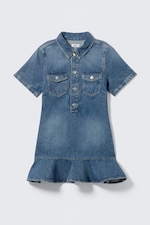 Sunset Blue - Dark Blue - Denim Tunic Mini Dress - 4