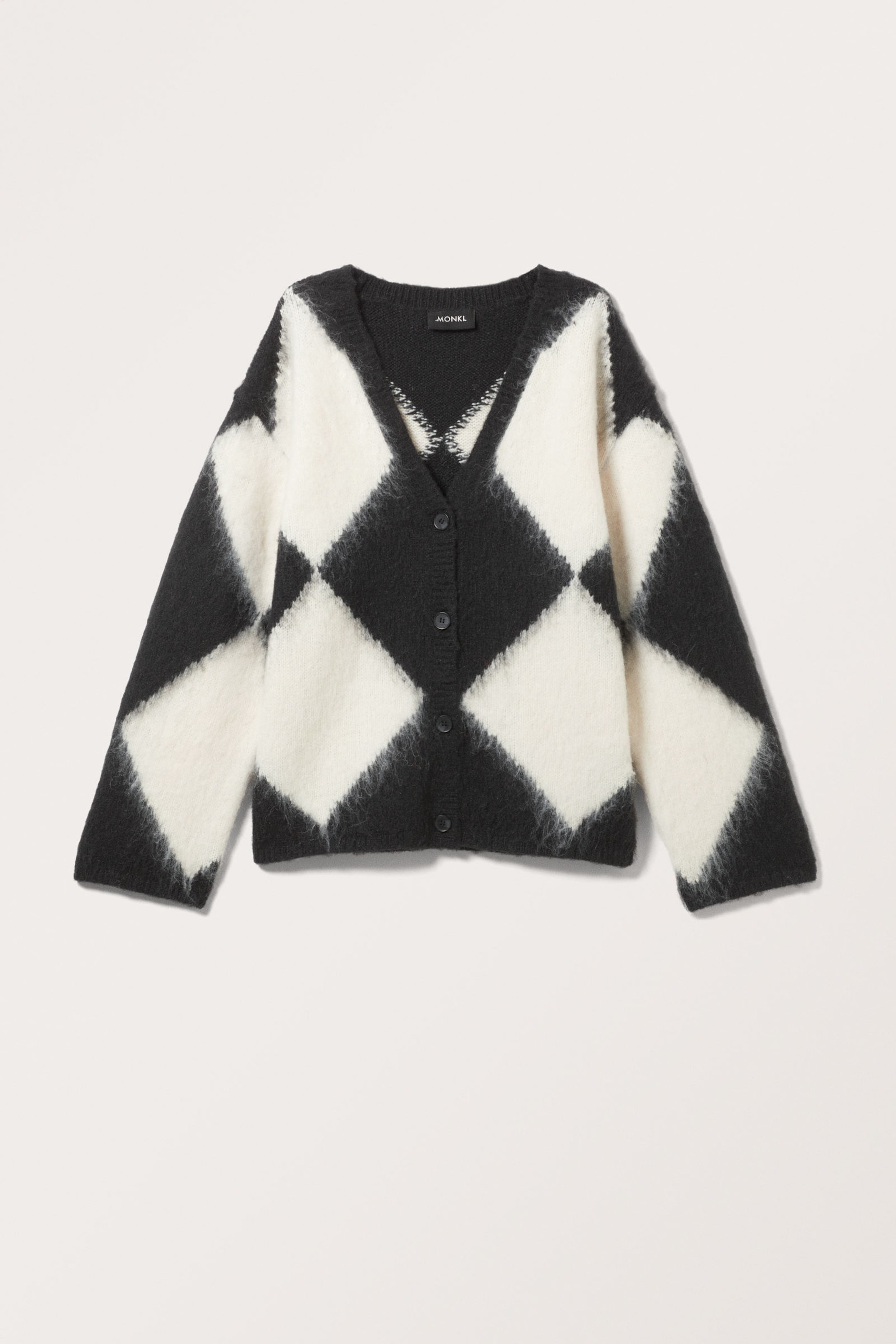 Black White - Fluffy knit cardigan - 3