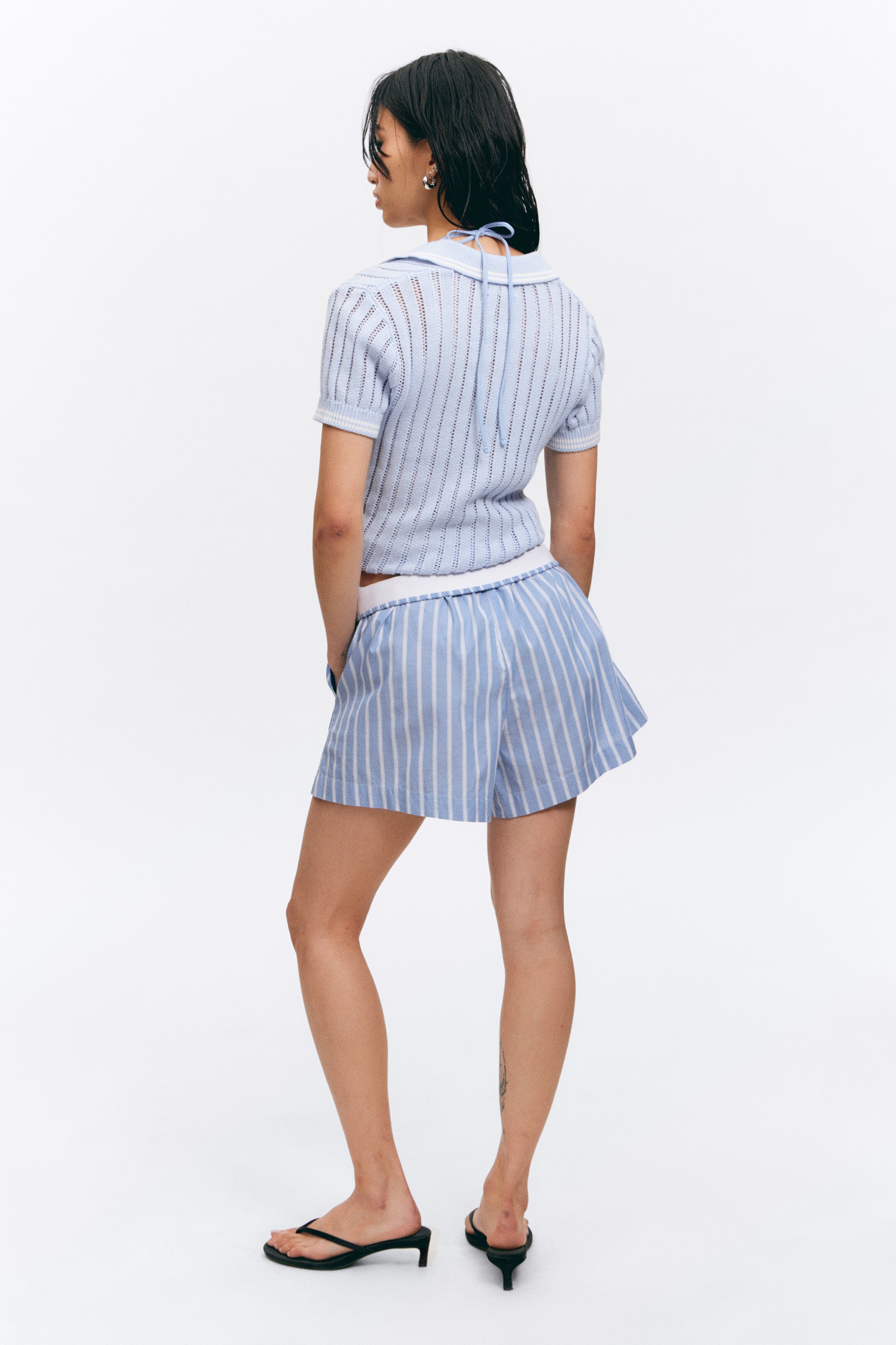 Größeres Bild ansehen: Entspannte Boxershorts aus Baumwolle - Blau gestreift - Ladies | H&M DE 4