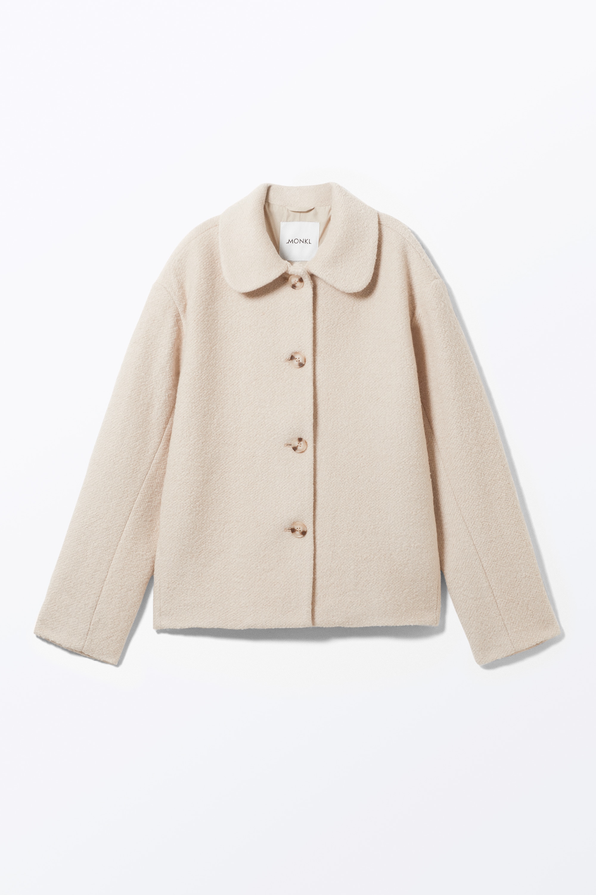 Jednorzędowa marynarka z domieszką wełny - Jasnobeżowy/Złamana biel/Granatowy