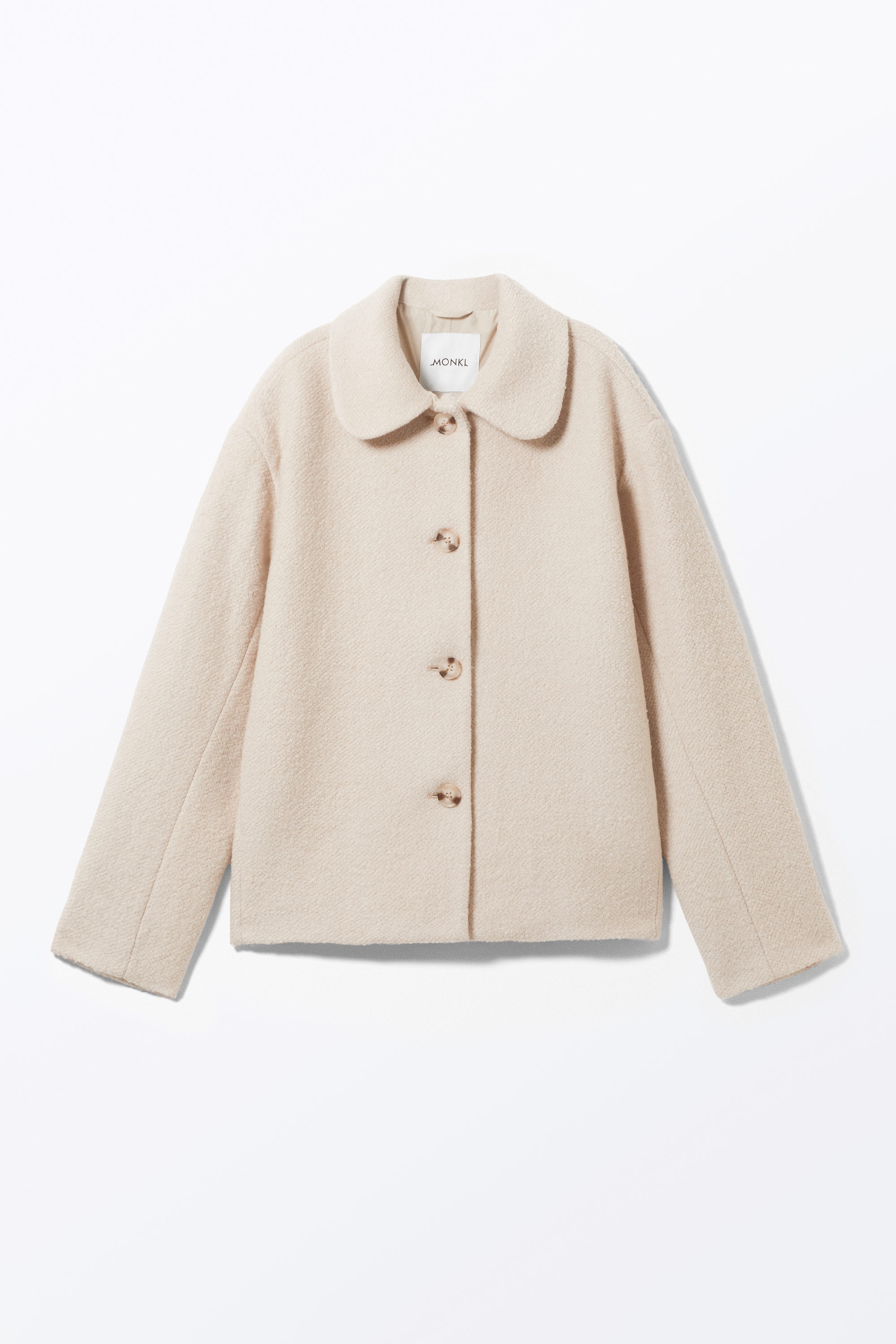 Light Beige - Single-breasted Wool Blend Jacket - 4