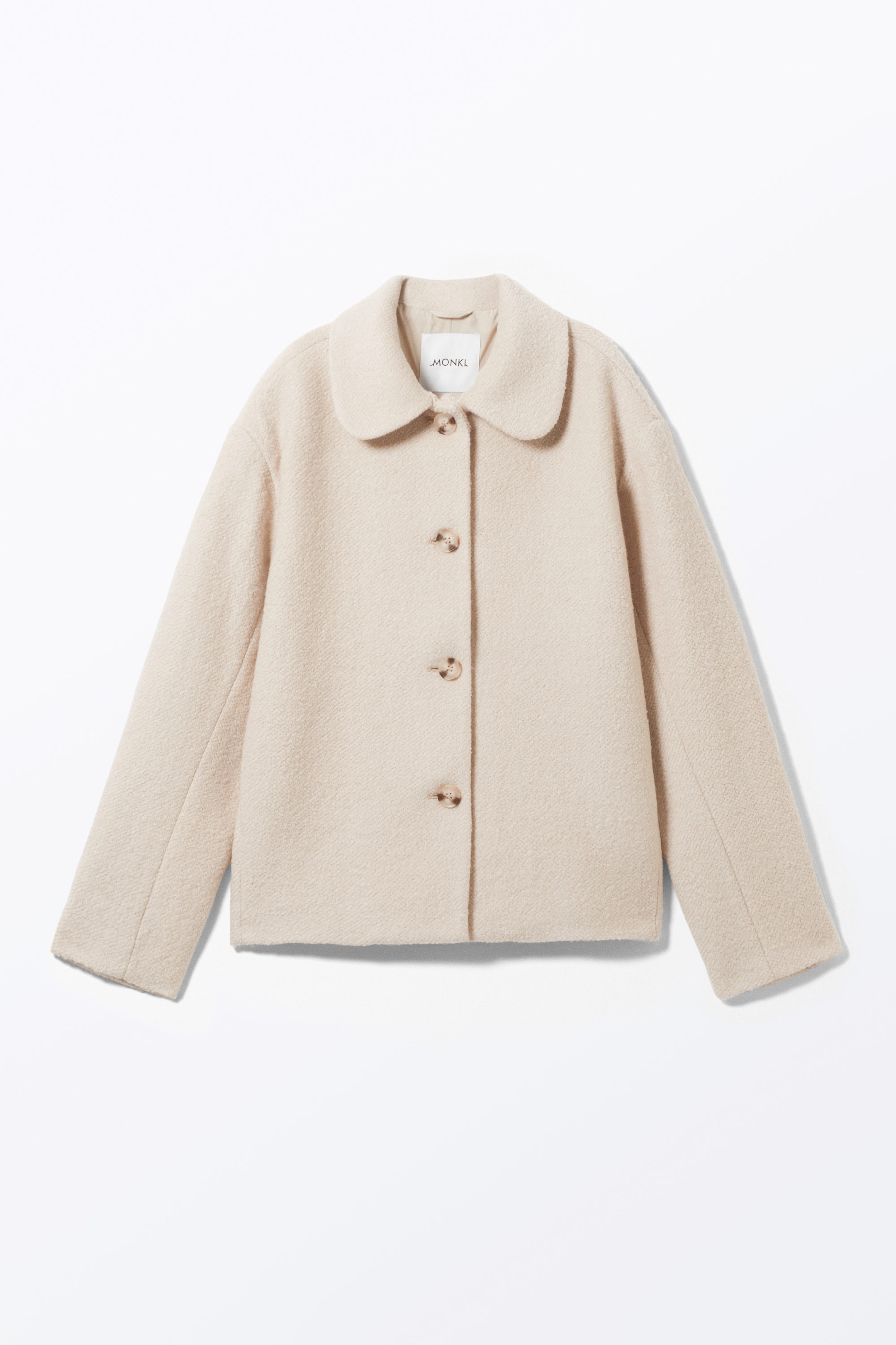 Hellbeige - Einreihige Jacke aus Wollmischung - 1